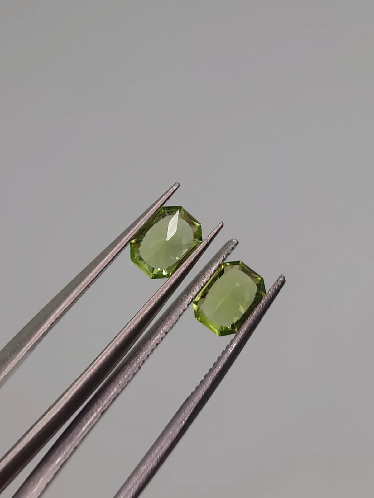 1.4ct Natural Peridot Pair in Fancy Octagon Cut From Pakistan — view 5
